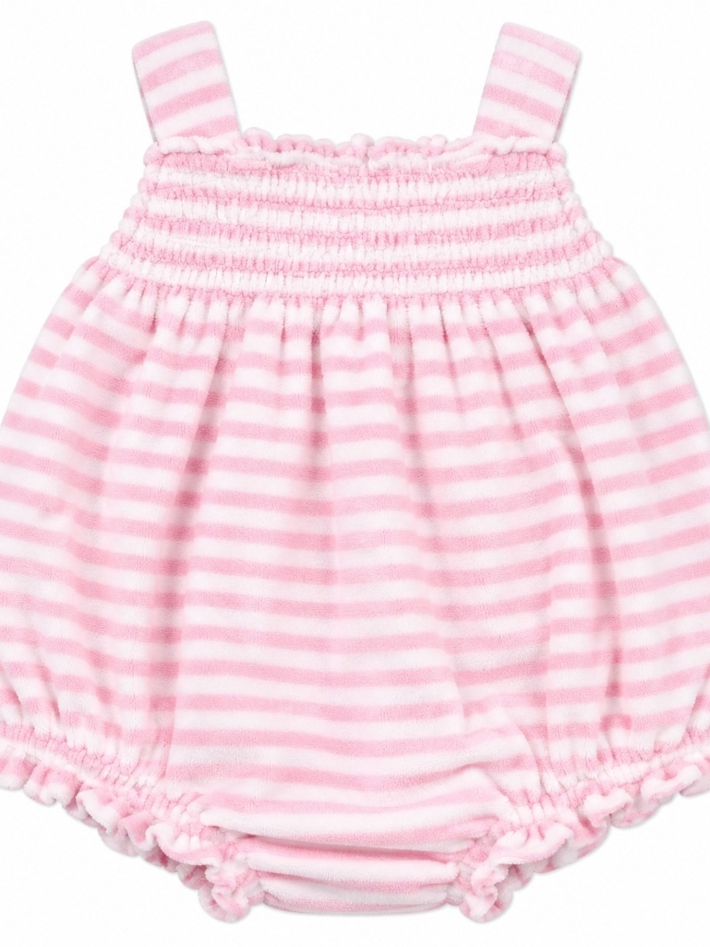 Kissy Kissy pink striped terry bubble, size 3–6M: